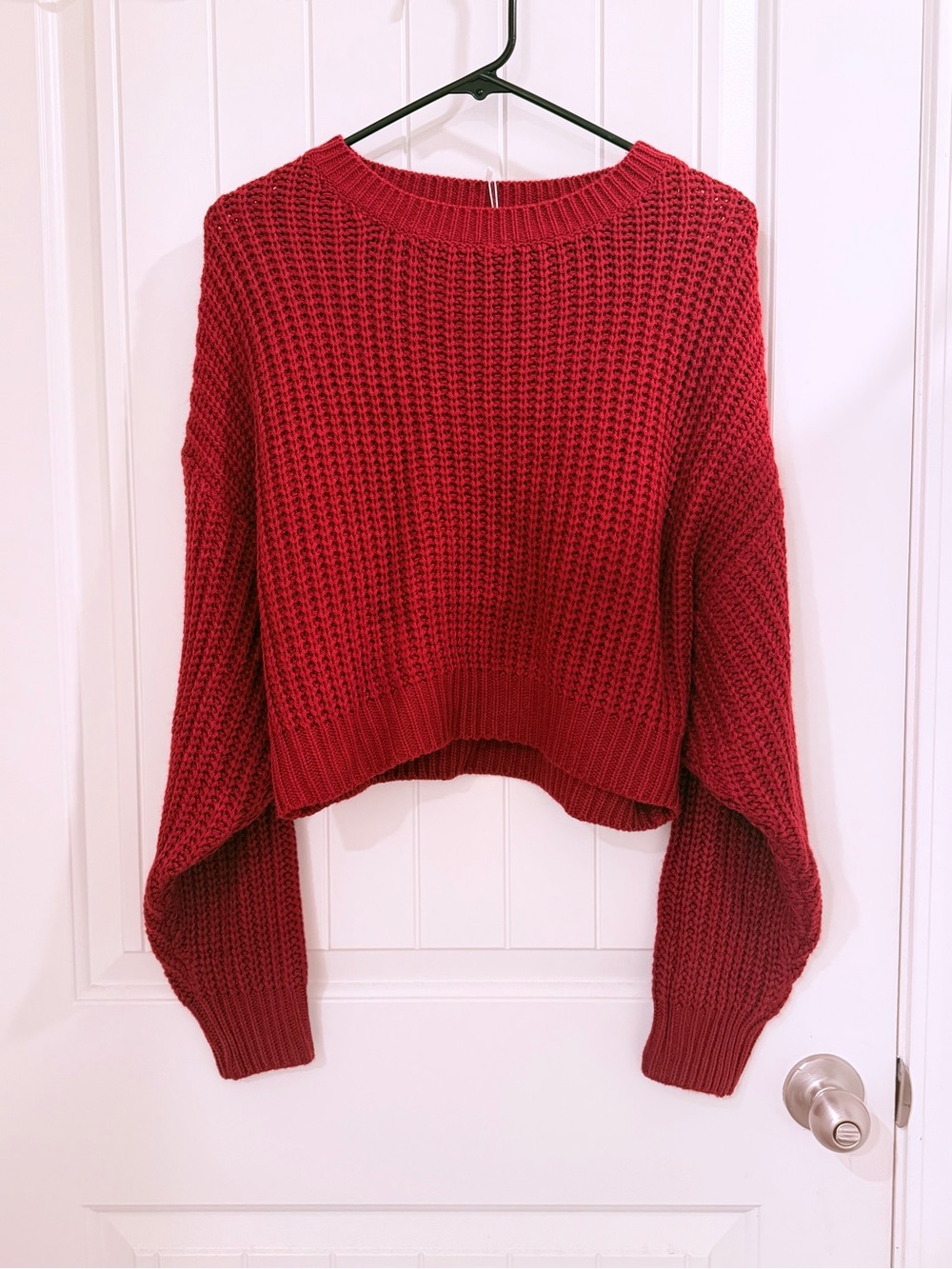NWOT Cropped Batwing Crewneck Sweater